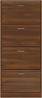 vidaXL - Schoenenkast - 63x24x147 - cm - bewerkt - hout - bruin - eikenkleur