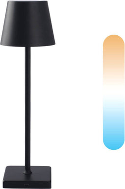BREND BR-2228 - Draadloze Tafellamp - Dimbare verlichting met 3 lichtstanden - Zwart