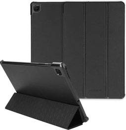 Selencia Tablet Hoes Geschikt voor Samsung Galaxy Tab S6 Lite (2022) / Tab S6 Lite - Selencia Nuria Vegan Lederen Trifold Bookcase - Zwart