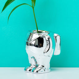 Bitten Astronaut bloempot - Groot/zilver