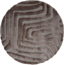 Veer Carpets Lima - Vloerkleed - Hoog-laag patroon - Bruin ø160 cm