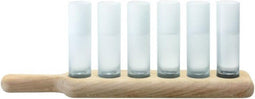 LSA Paddle Vodkaglazen - Houten Dienblad - 80ml - Set van 6 (6 stuks)