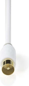 Nedis Coaxkabel - Coax Male naar Coax Male - Verguld - 75 Ohm - 2.00 m - Wit
