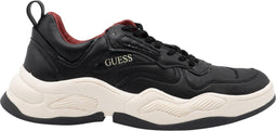 GUESS Bassano - Heren Sneakers - Zwart met witte zool en rood randje