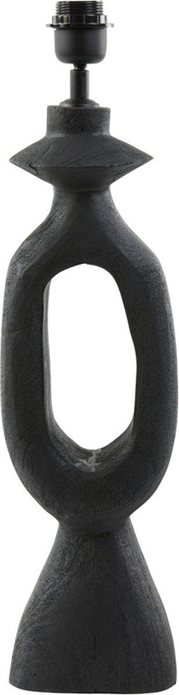 Light & Living Tafellamp Django - Mangohout - 58cm - Mat Zwart - excl. kap