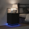 vidaXL - Nachttafels - met - LED-verlichting - 2 - stuks - Zwart - 39x34,5x50 - cm