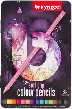 Bruynzeel Teens blik 12 soft grip kleurpotloden