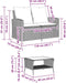 vidaXL - Tuinbank - 2-zits - met - kussens - & - tafel - poly - rattan - bruin