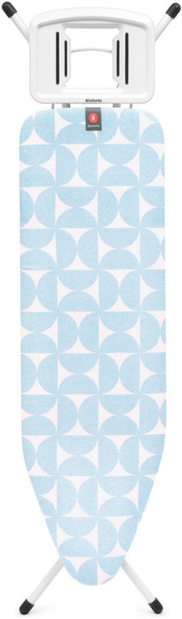 Brabantia Strijkplank B - 124 x 38 cm - Stoomstrijkijzerhouder - Fresh Breeze