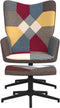 vidaXL Relaxstoel met voetenbank patchwork stof