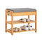 SoBuy FSR49-N - Schoenenrek met Zijkast en Zitgedeelte - Bamboe - 55x30x46cm