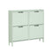 SoBuy FSR100-GR - Smalle Schoenenkast - 4 Kleppen - Groen 100x90x19 cm