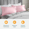 Satijnen kussensloop set - 60x70 cm - 2 bonnets en slaapmasker - Roze