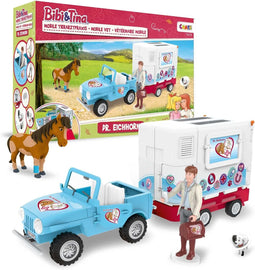Bibi en Tina speelset mobiel dierenarts station Dr. Eichhorn paarden speelgoed dokter speelfiguren M