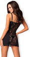 Obsessive Heartina Chemise met String - Erotische jurk - Maat L/XL - Zwart