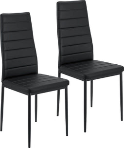 Juskys Loja - Eetkamerstoel - Kunstleer - Zwart