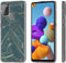 iMoshion Hoesje Geschikt voor Samsung Galaxy A21s Hoesje Siliconen - iMoshion Design hoesje - Groen / Veren design
