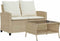 vidaXL - Tuinbank - 2-zits - met - kussens - & - tafel - poly - rattan - beige