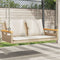 vidaXL - Schommelbank - met - kussens - 109x62x40 - cm - poly - rattan - beige