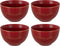 J-Line kom 'Tout Est Possible' - porselein - rood/goud - small - 4 stuks