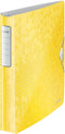 Ringband Leitz WOW A4 4-rings D-mech 30mm PP geel - 5 stuks