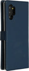 Selencia Hoesje Geschikt voor Samsung Galaxy Note 10 Plus Hoesje Met Pasjeshouder - Selencia Echt Lederen Bookcase - Blauw
