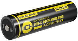 Nitecore NL1826R Oplaadbare 18650 Li-Ion batterij 2600mAh met USB-C Poort