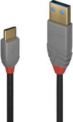 Lindy 36885 - USB 2.0 type C naar A - 0.50 m - Zwart