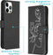 iMoshion Hoesje Geschikt voor iPhone 12 Pro / 12 Hoesje Met Pasjeshouder - iMoshion Design Softcase Bookcase - Wit / Zwart / Woman Flower Black