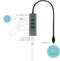 i-tec USB-C Metal - 3-Port HUB met Gigabit Ethernet Adapter - 3x USB 3.0 - Zwart