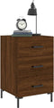 vidaXL - Nachtkastje - 40x40x66 - cm - bewerkt - hout - bruin - eikenkleur