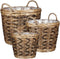 Mica Decorations Mand Lorens - 45x45x39 cm - Willow - Lichtbruin- Set van 3