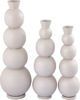 PTMD Bloempot Casse - 20x20x63 cm - Ijzer - Creme