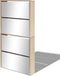 vidaXL - Schoenenkast - met - 4 - spiegels - 63x17x134 - cm - eikenhout