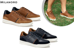 Milanoro - Lederen herensneakers - Comfortabel en stijlvol - Navy