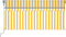 vidaXL - Luifel - automatisch - rolgordijn - LED - windsensor - 3,5x2,5 - m - geel - wit