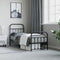 vidaXL - Bedframe - met - hoofd- - en - voeteneinde - metaal - zwart - 75x190 - cm