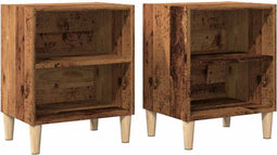 vidaXL - Nachtkastjes - 2 - st - 40x30x50 - cm - bewerkt - hout - oud - houtkleurig