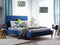 BAYONNE - Tweepersoonsbed - Blauw - 160 x 200 cm - Fluweel