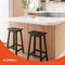 Alterego Dumas - Barkruk - Zwart Hout - 41x32x76cm
