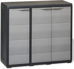 vidaXL - Tuinkast - met - 2 - schappen - zwart - en - grijs