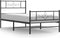 vidaXL - Bedframe - met - hoofd- - en - voeteneinde - metaal - zwart - 80x200 - cm