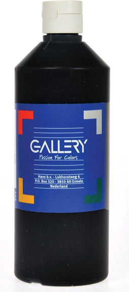 Gallery plakkaatverf, flacon van 500 ml, zwart