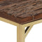vidaXL - Wandtafel - roestvrij - staal - en - massief - bielshout - goudkleurig