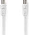 Nedis Coaxkabel - IEC (Coax) Male - IEC (Coax) Male - Vernikkeld - 90 dB - 75 Ohm - Dubbel Afgeschermd - 2.00 m - Rond - PVC - Wit - Envelop