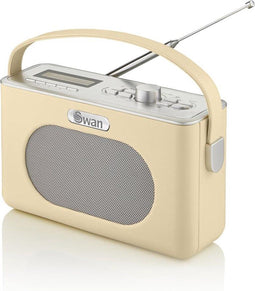 Swan Draagbare Retro Radio DAB+ - Creme - met Bluetooth