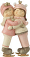 J-Line figuur Koppel Knuffelend Jongen + Meisje - polyresin - roze/goud