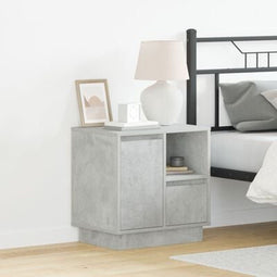 vidaXL - Nachtkastje - met - LED - in - Betonnen - Grijs - 50x34,5x50 - cm