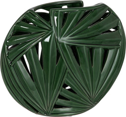 J-Line vaas Ovaal Tropical - keramiek - groen - large