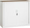 Roldeurkast 105x120x43cm bladkleur Havanna framekleur Licht grijs (Ral 7035)